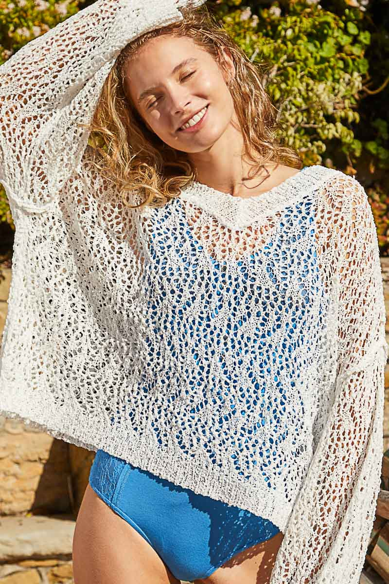Crochet v-neck sweater