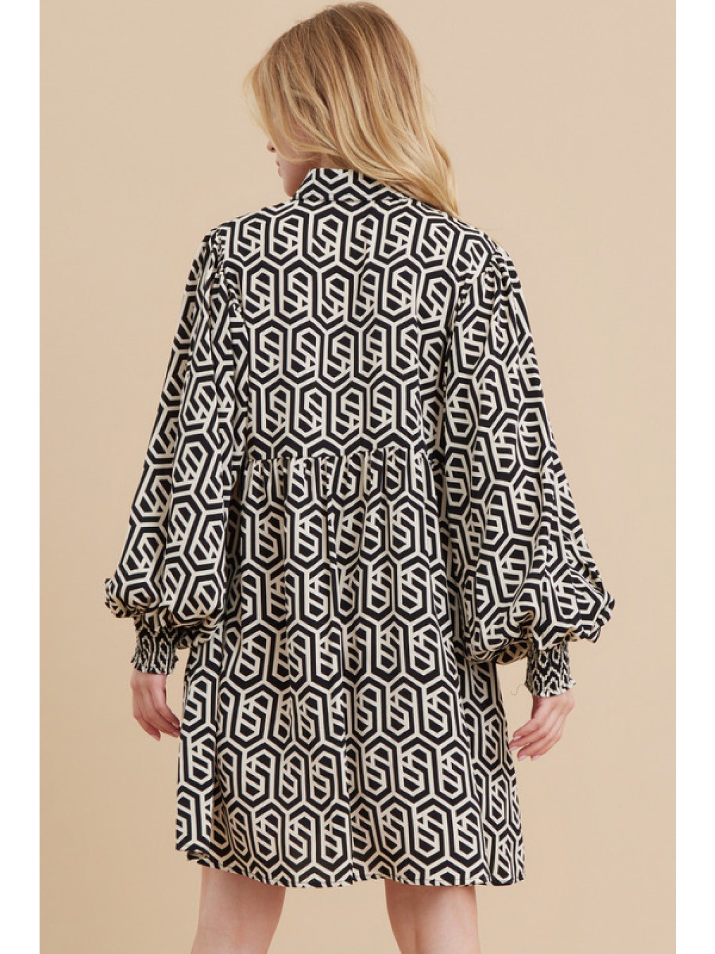 Geometric Print Babydoll Dress