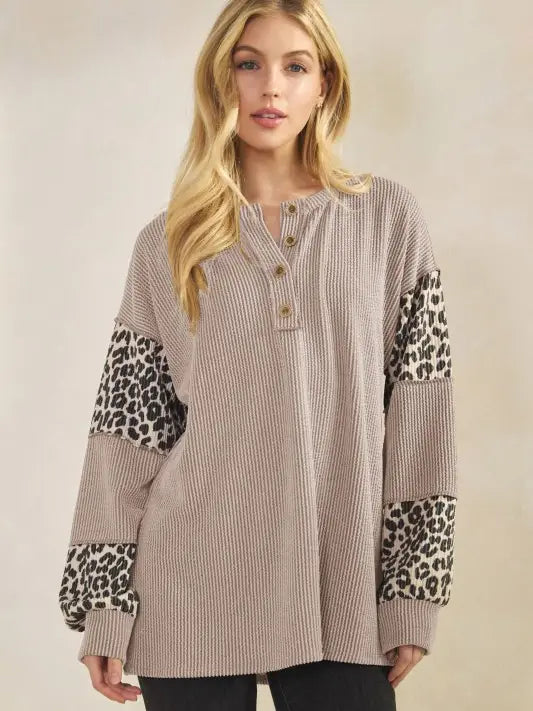 Animal Urban Rib Top Long Sleeve