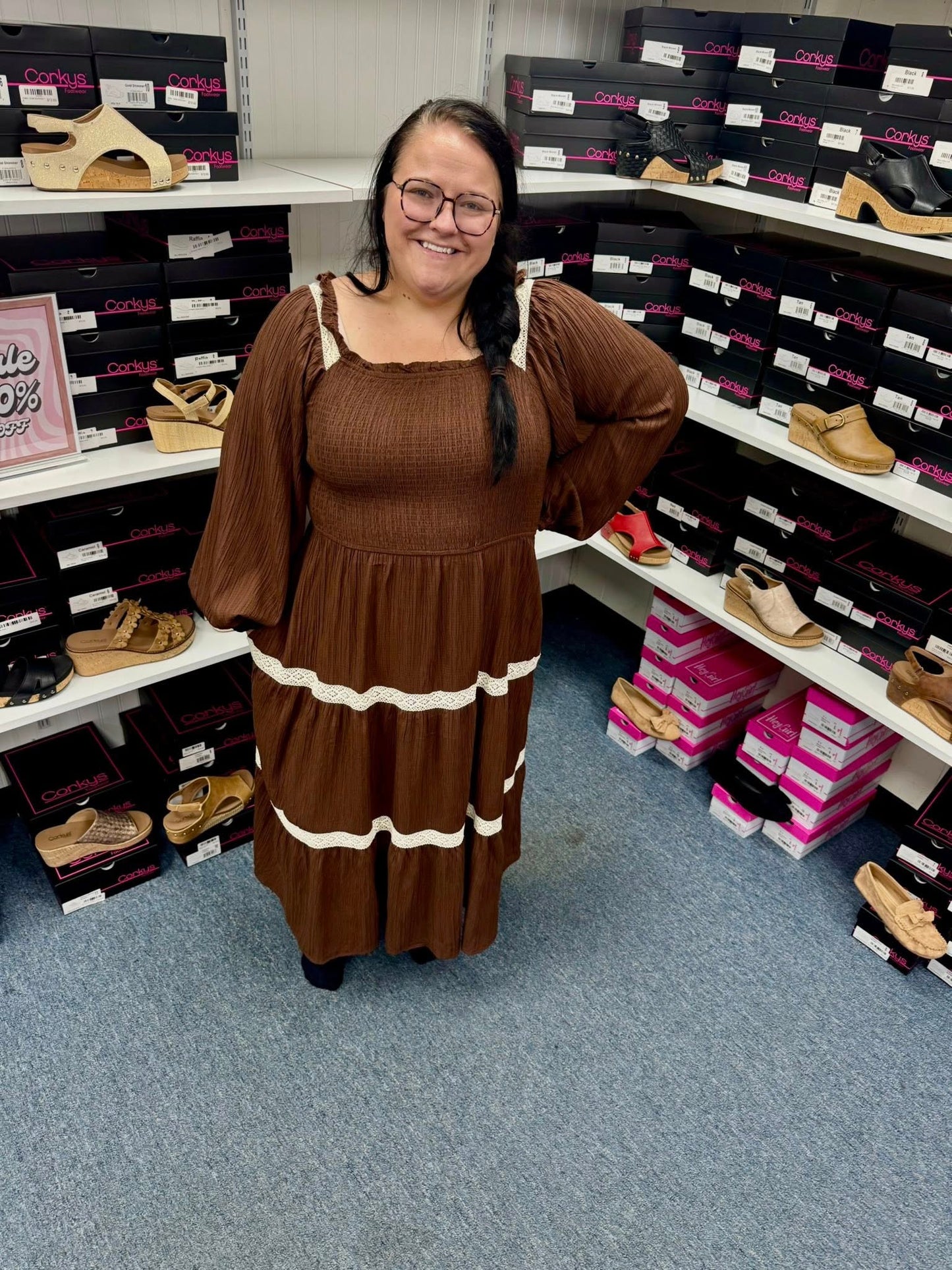 Long Sleeve Smocked Dress