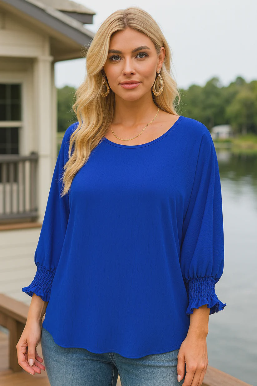 Polyester Cinched Sleeve Top