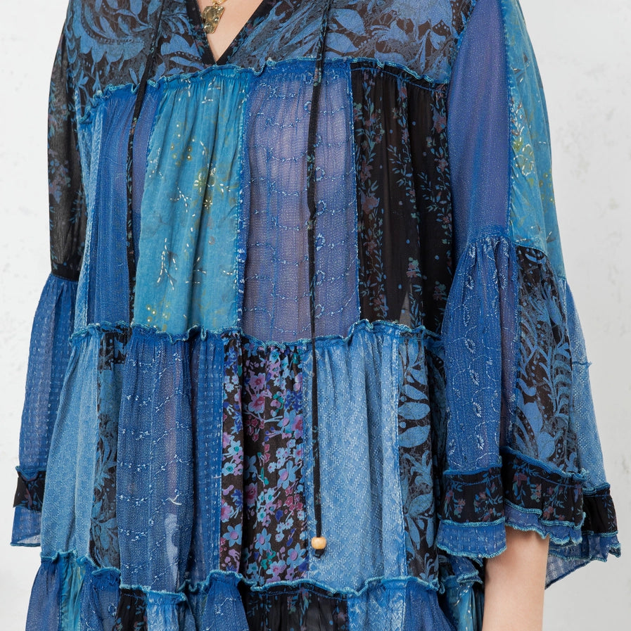 Chic Band Collar Jhabla Top