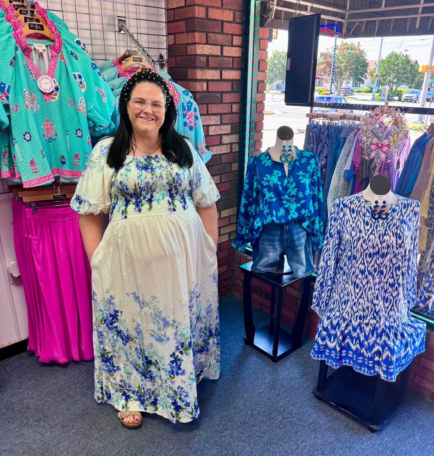 Floral Border Printed Maxi Dress