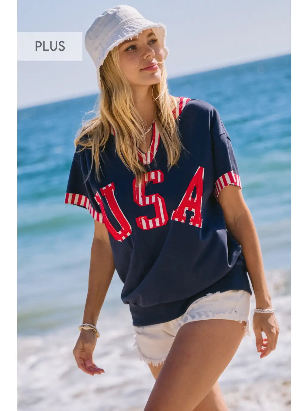 French Terry USA Logo Patch Top