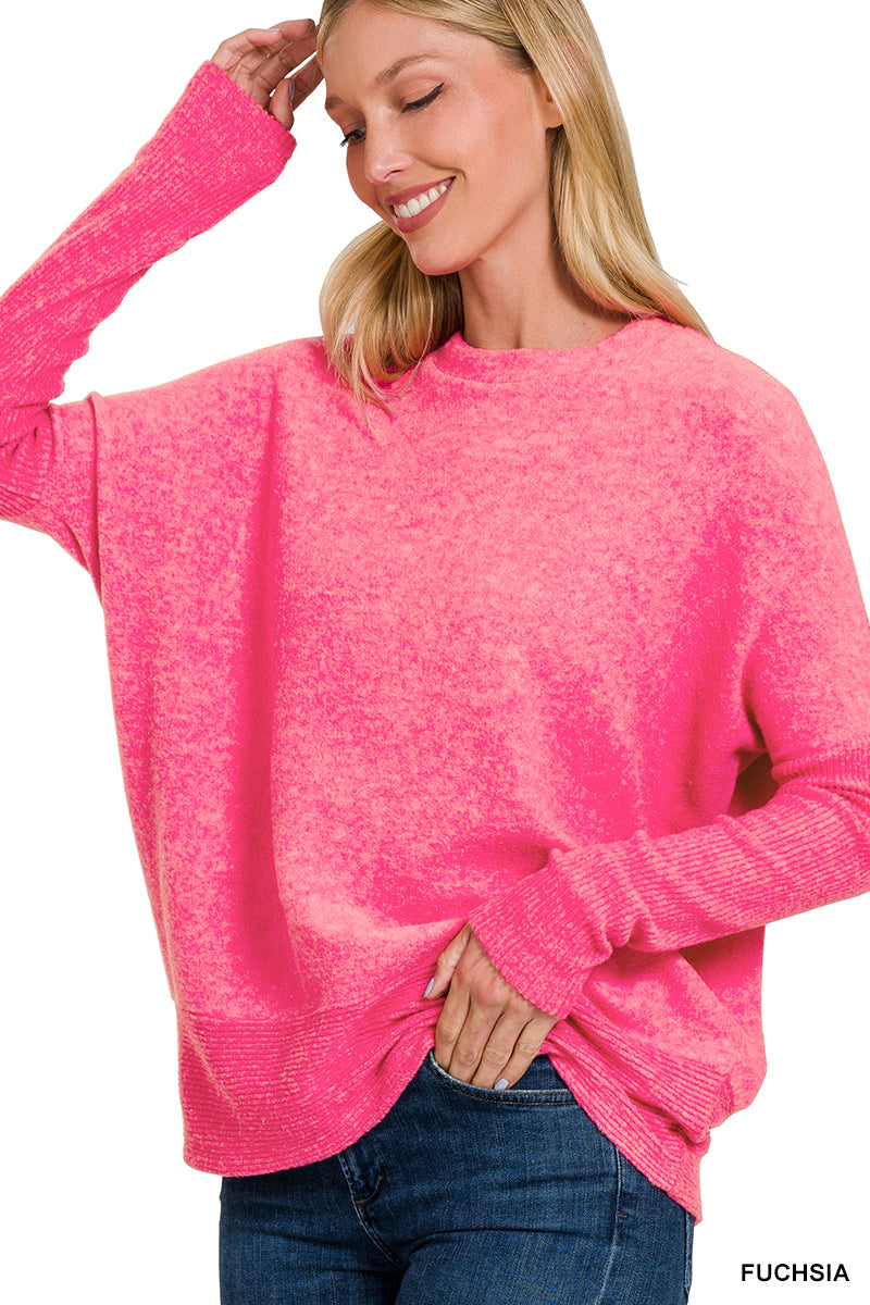 Brushed Hacci Dolman Sleeve Sweater