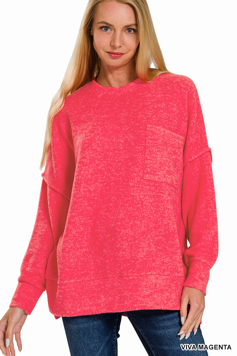 Zenana Oversized Crew Neck Sweaters