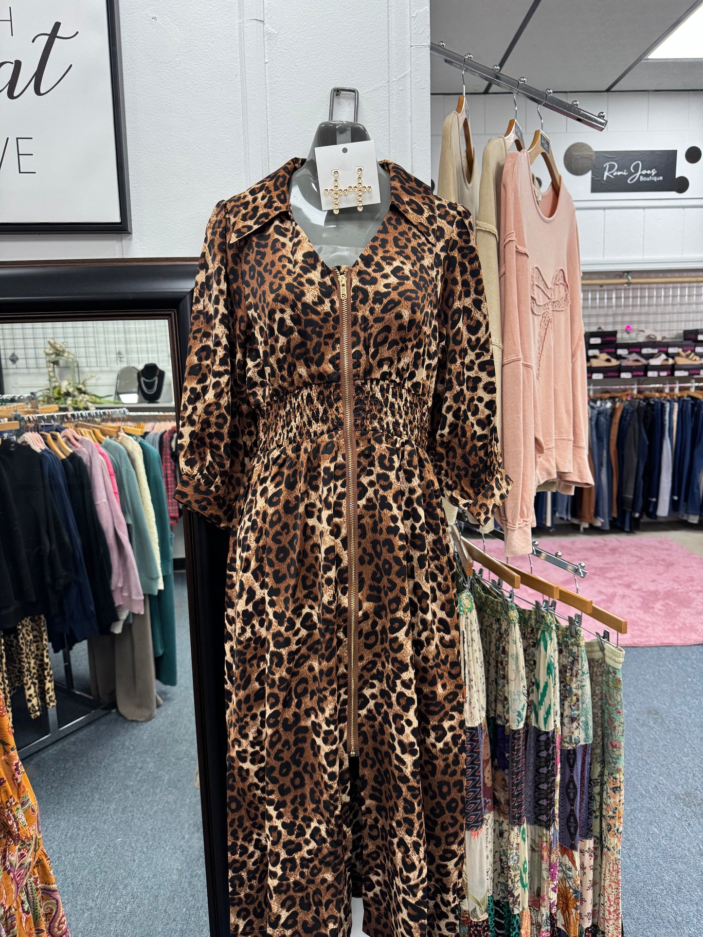 Brown Floral Mix Dress