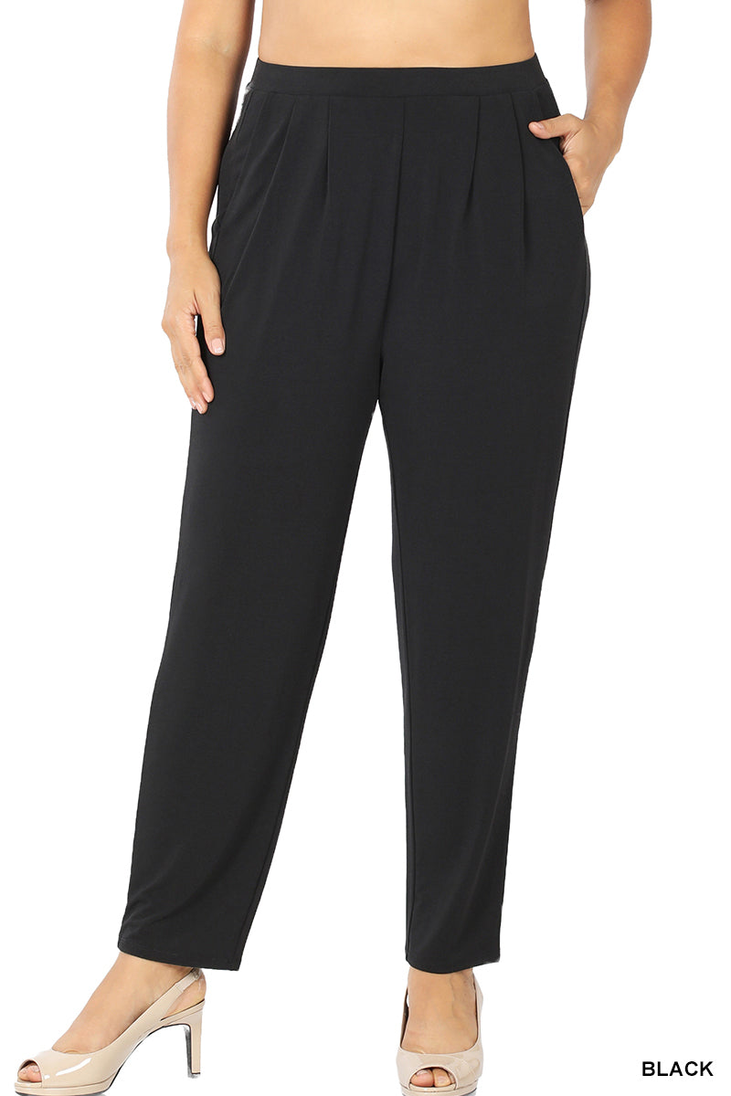 Pull-On Straight Ankle Cut Dress Pants