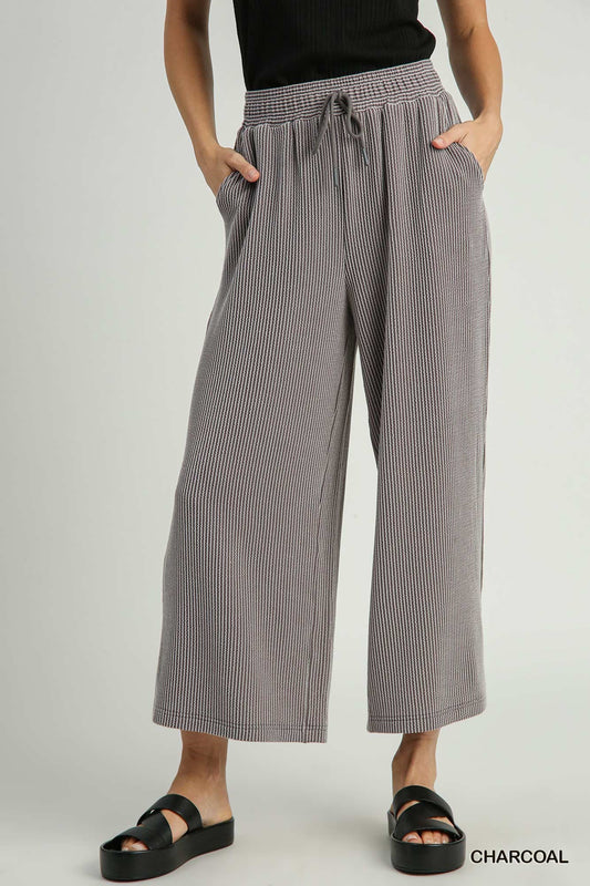 Textured Knit Pull-On Pants