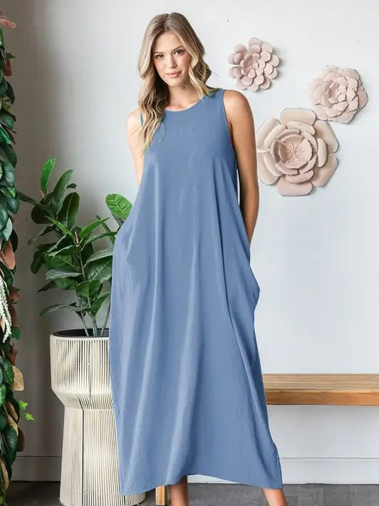 Sleeveless Solid Airflow Dress