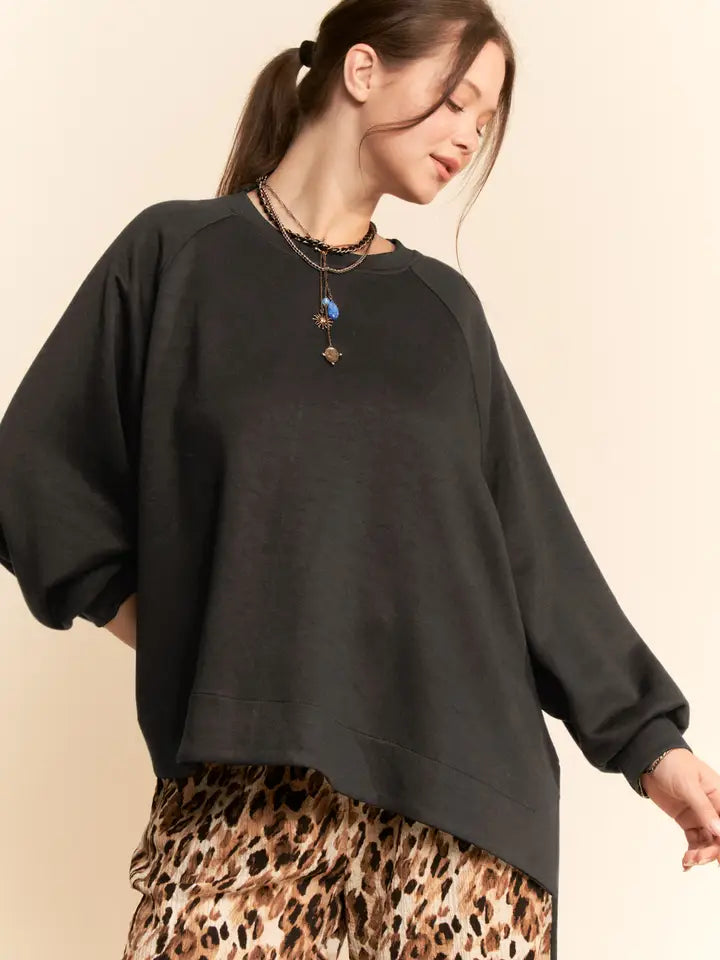 Long Sleeve Oversized Crew Neck Top