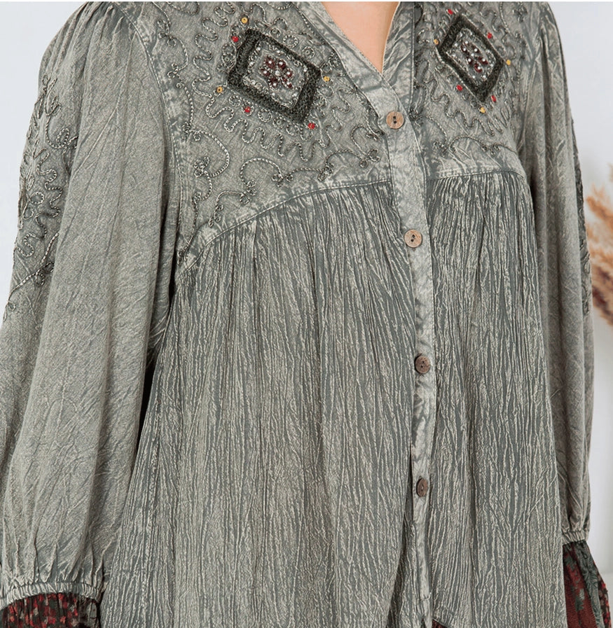 Vintage Bohemian Button Down top