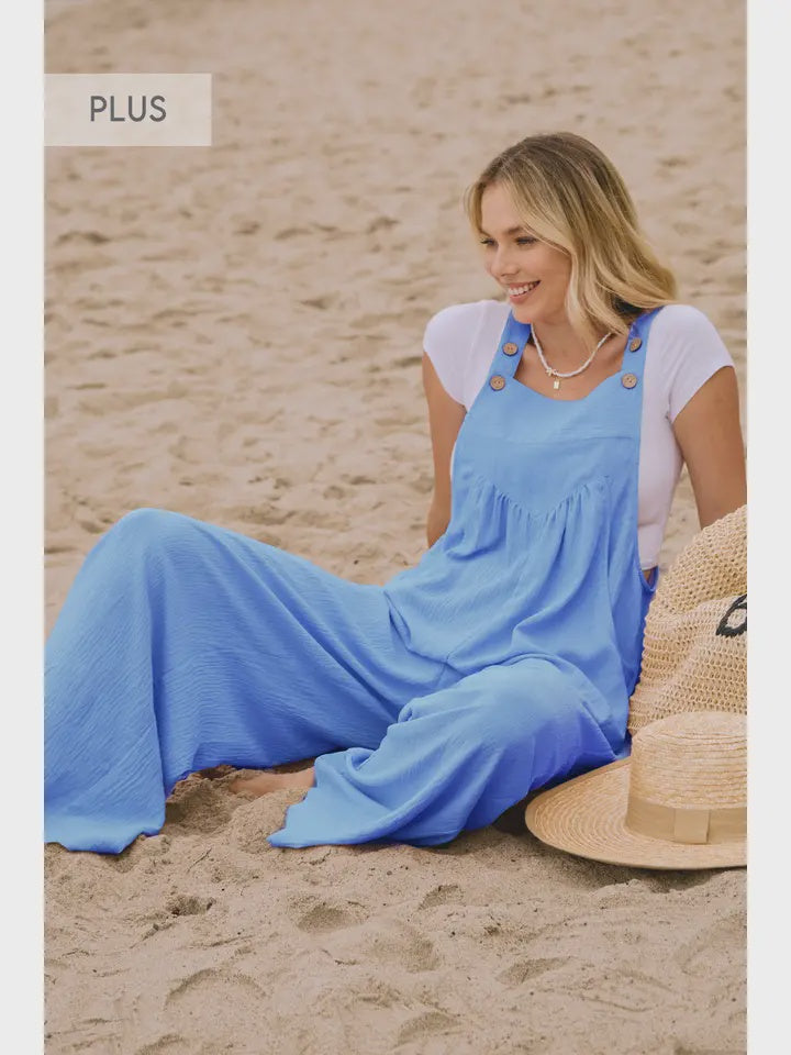 Plus Button Sling Jumpsuit