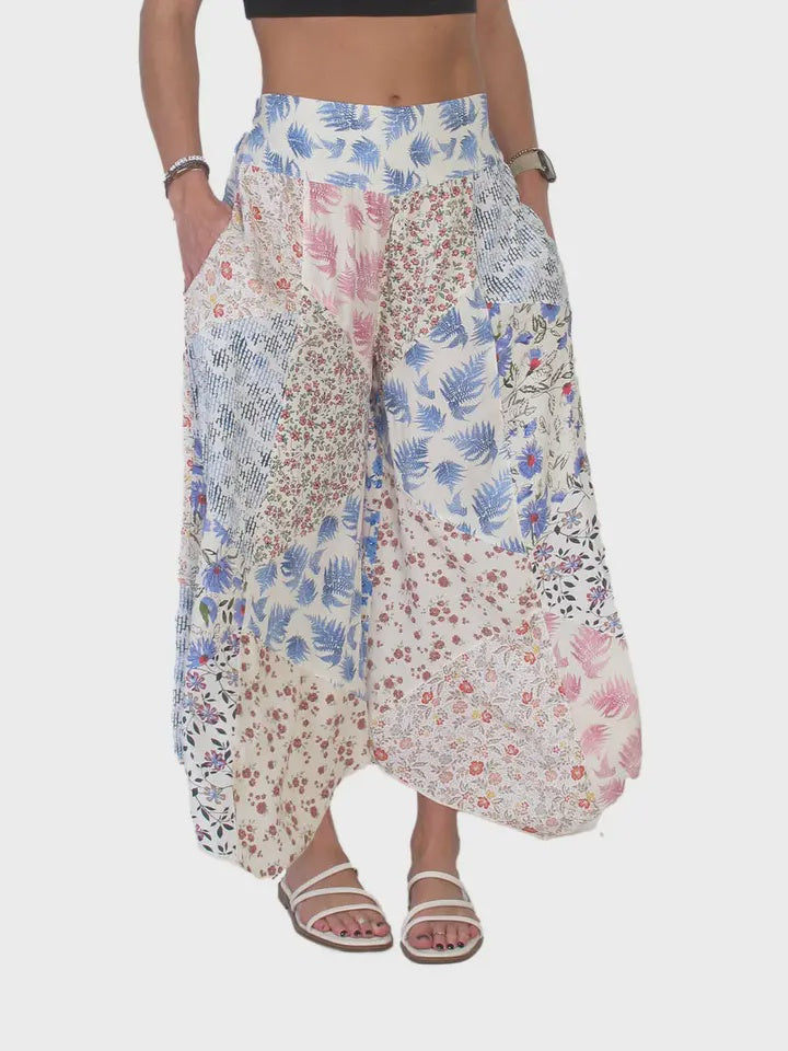 Capri Palazzo Patchwork Pant