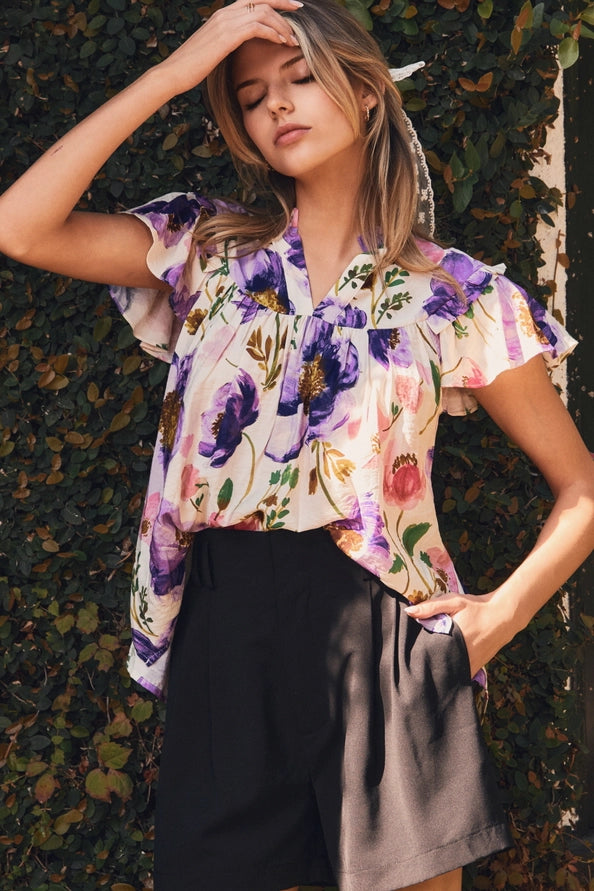 Violet Garden Floral Blouse
