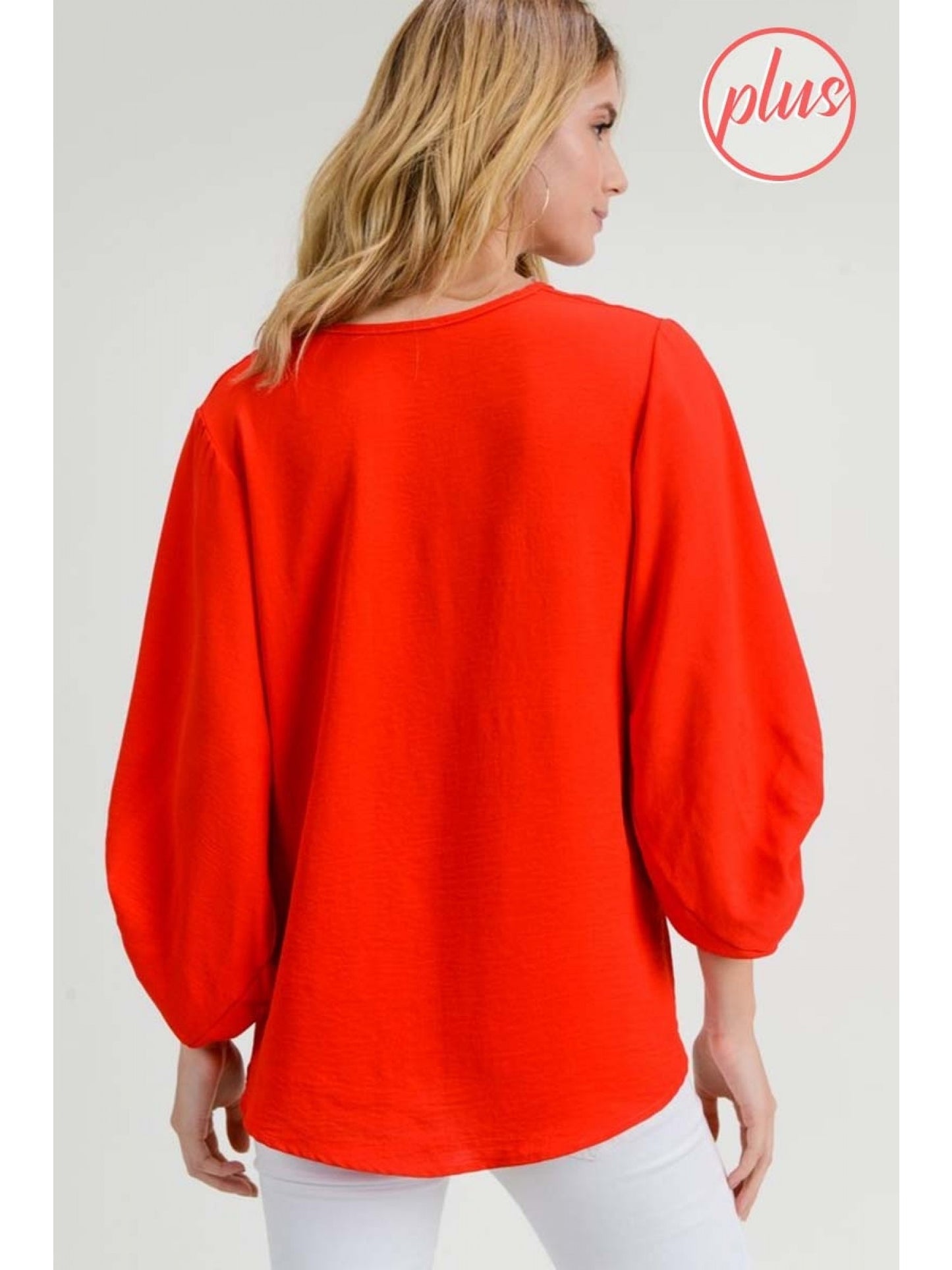 V-Neck Cinched Sleeve Blouse