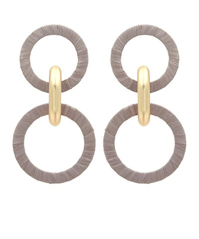 Wrapped Raffia 2 Link Earrings