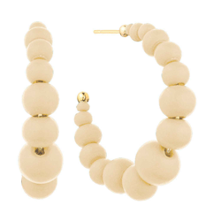 Rubber Coated Ball Hoop Earrings