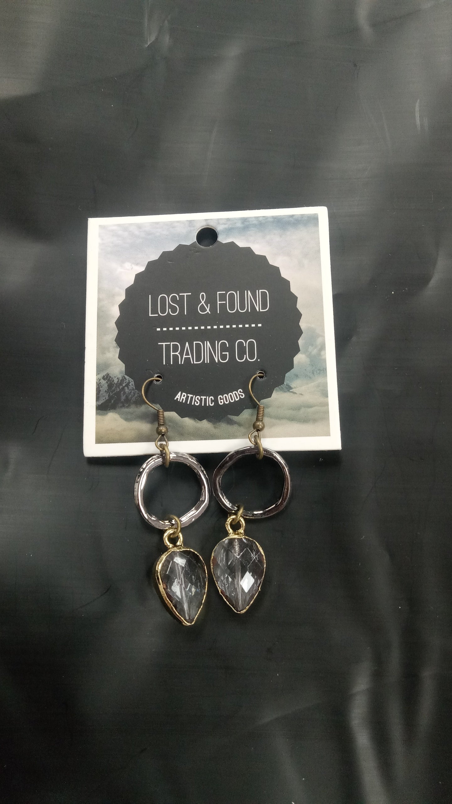 Earring-Heart Shaped crystal dangle