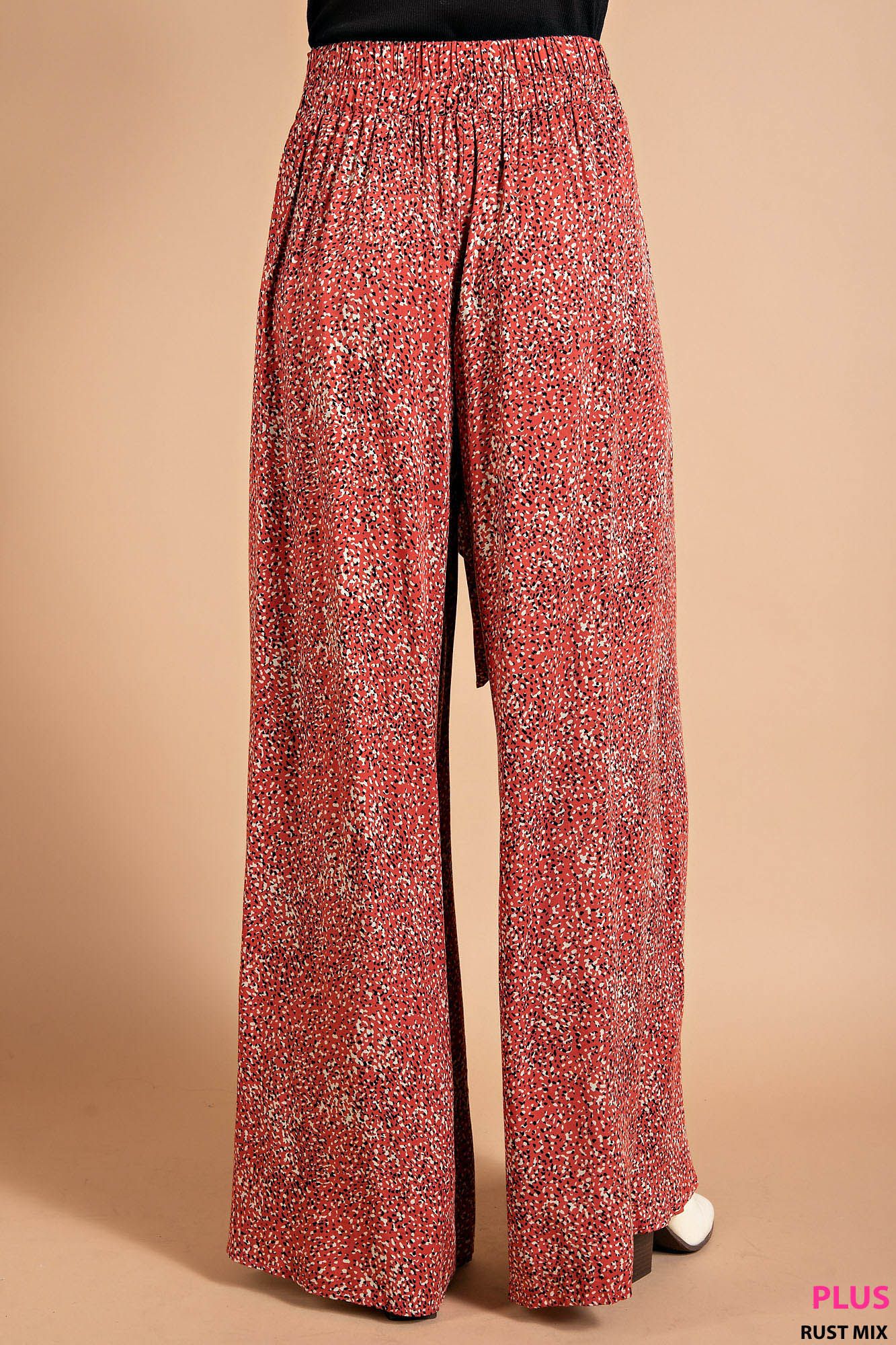 Animal Print Tie Front Wrap Pants