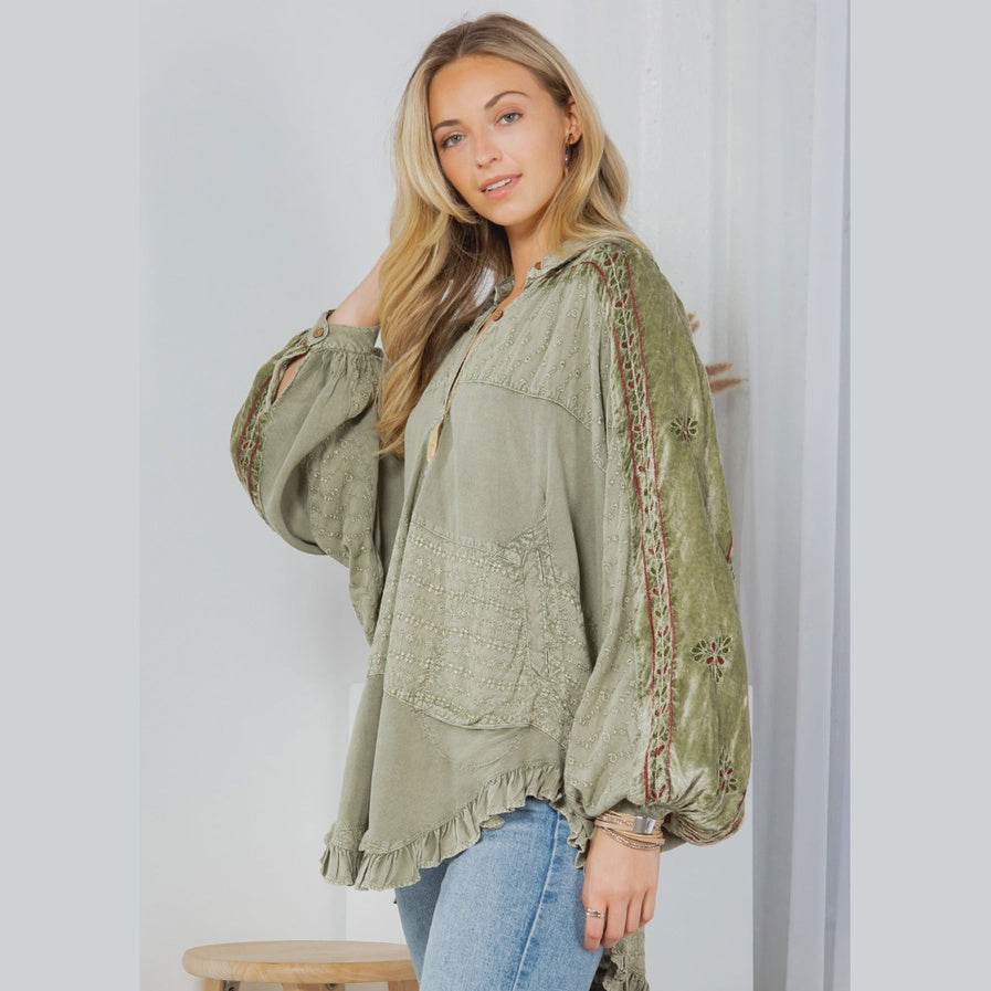 Bohemian Elegance Stonewashed Top
