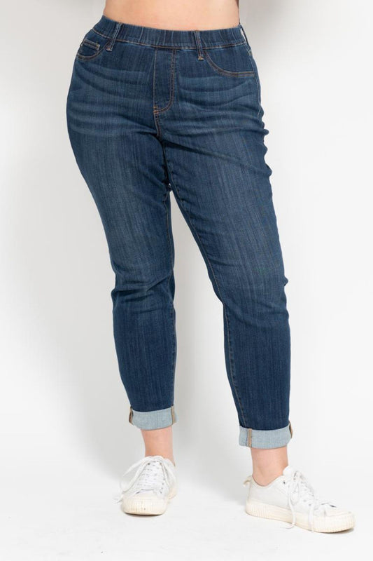 HW Pull On Double Cuff Slim Jeans