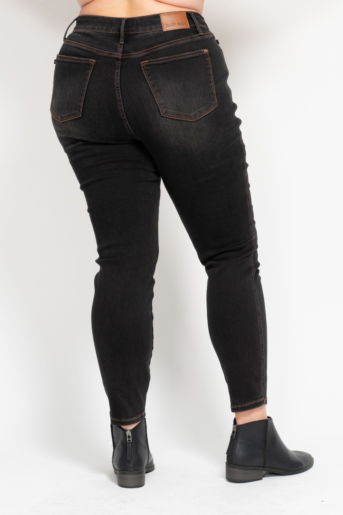 HW Tummy Control Black Wash Skinny Jean