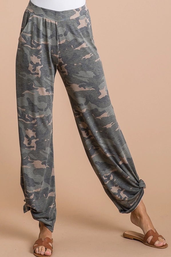Camo Ankle Tie Pants