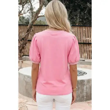 vneck Short Puff sleeve top
