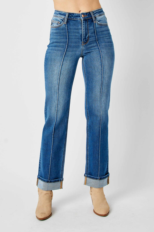 HW Front Seam & Back Seam Detail Jeans