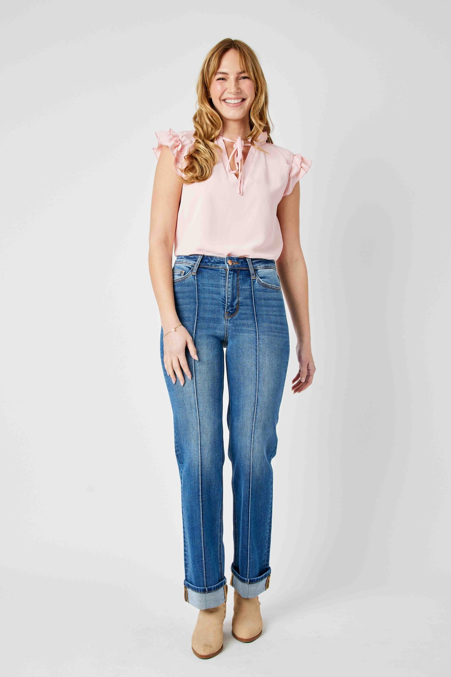 HW Front Seam & Back Seam Detail Jeans