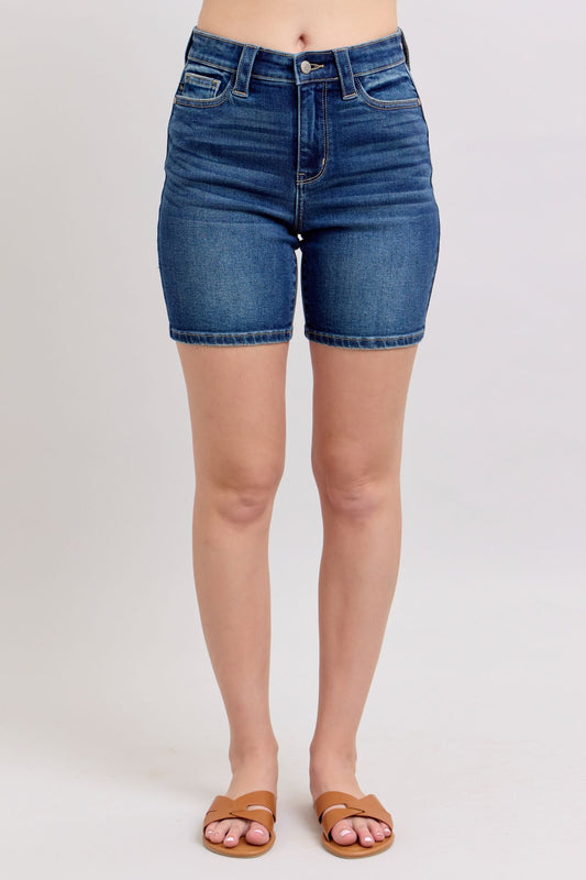 High Waist Bermuda Dark Shorts