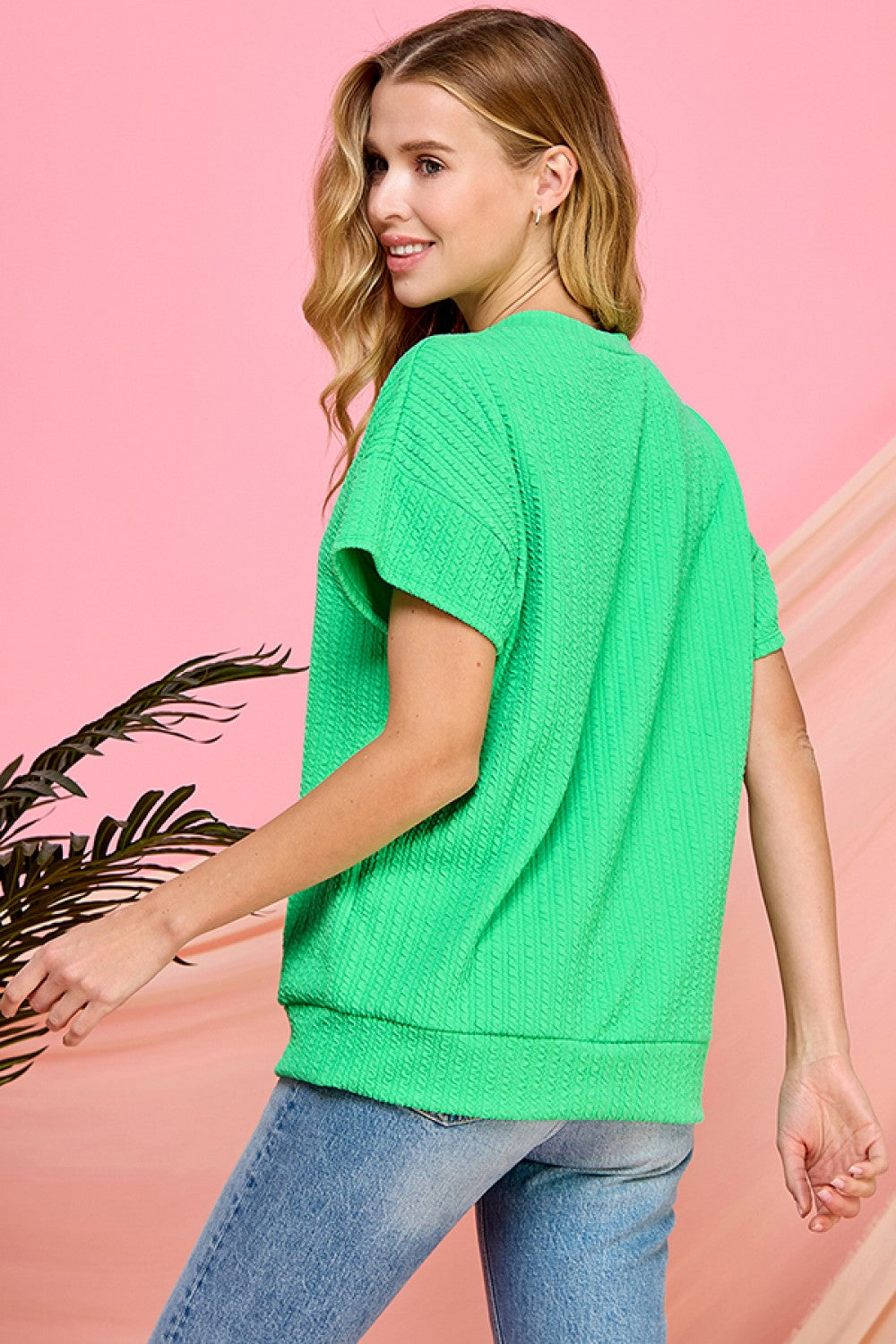 Ribbed Short Sleeve Top