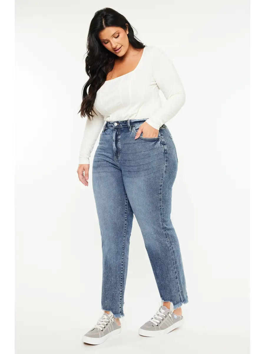 High Rise Slim Straight Plus