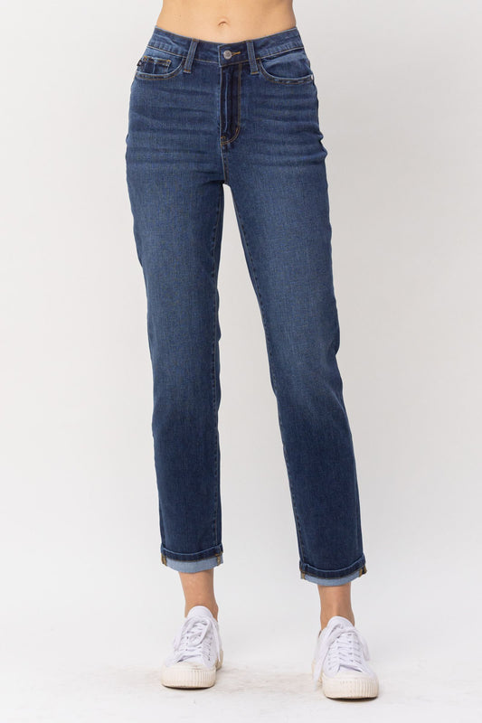 HW Cuffed Cool Denim Dark Wash