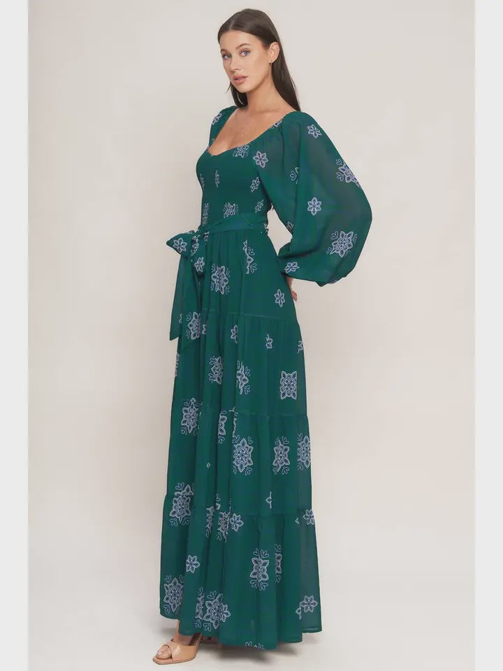 Printed Woven Maxi Dress
