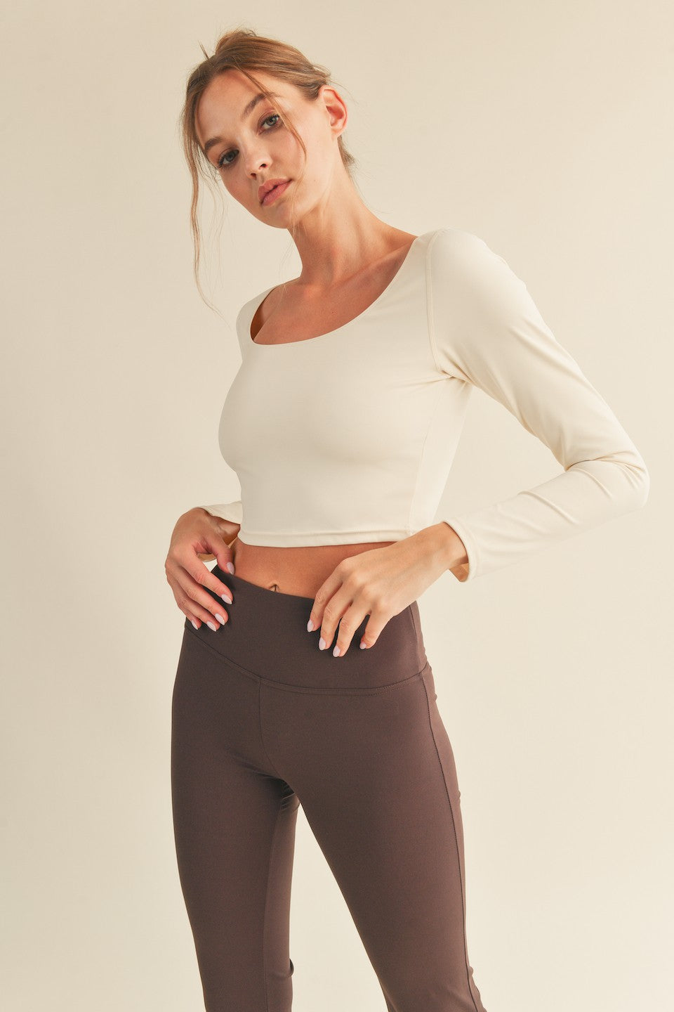 Fitted Long Sleeve Crop Top