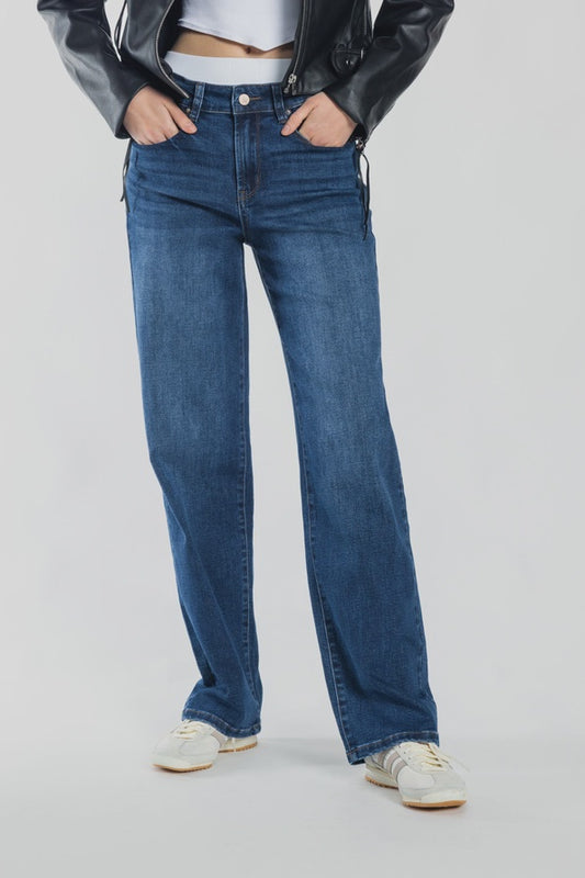 Mid Waist Loose Straight Jean