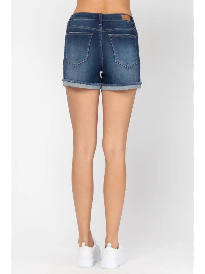 Mid Rise Cuffed Hem Short