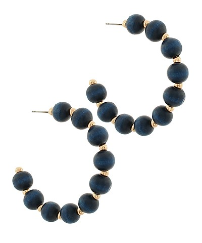 Wood Ball Beads Earrings