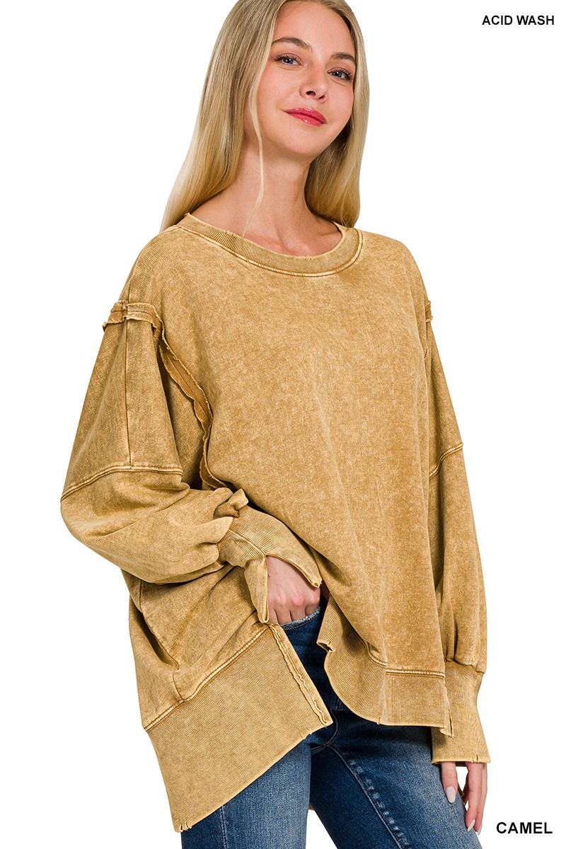 F/TERRY EXPOSED SEAM SWEATSHIRT