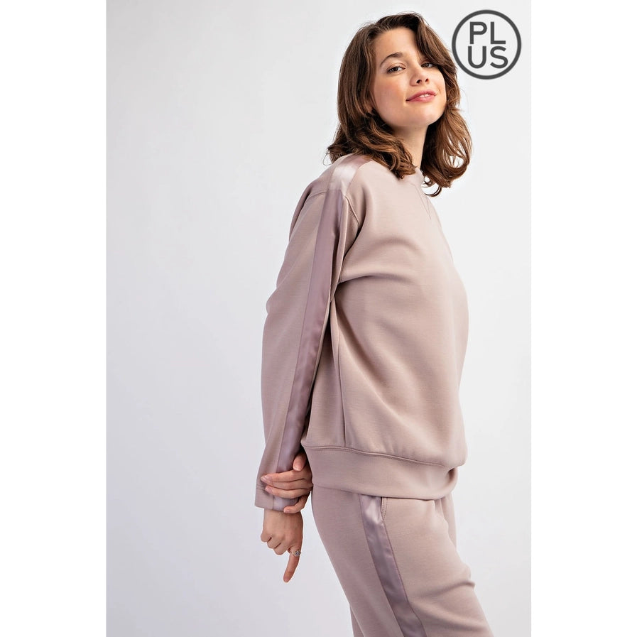 Modal Scuba Top w/ Satin Detail