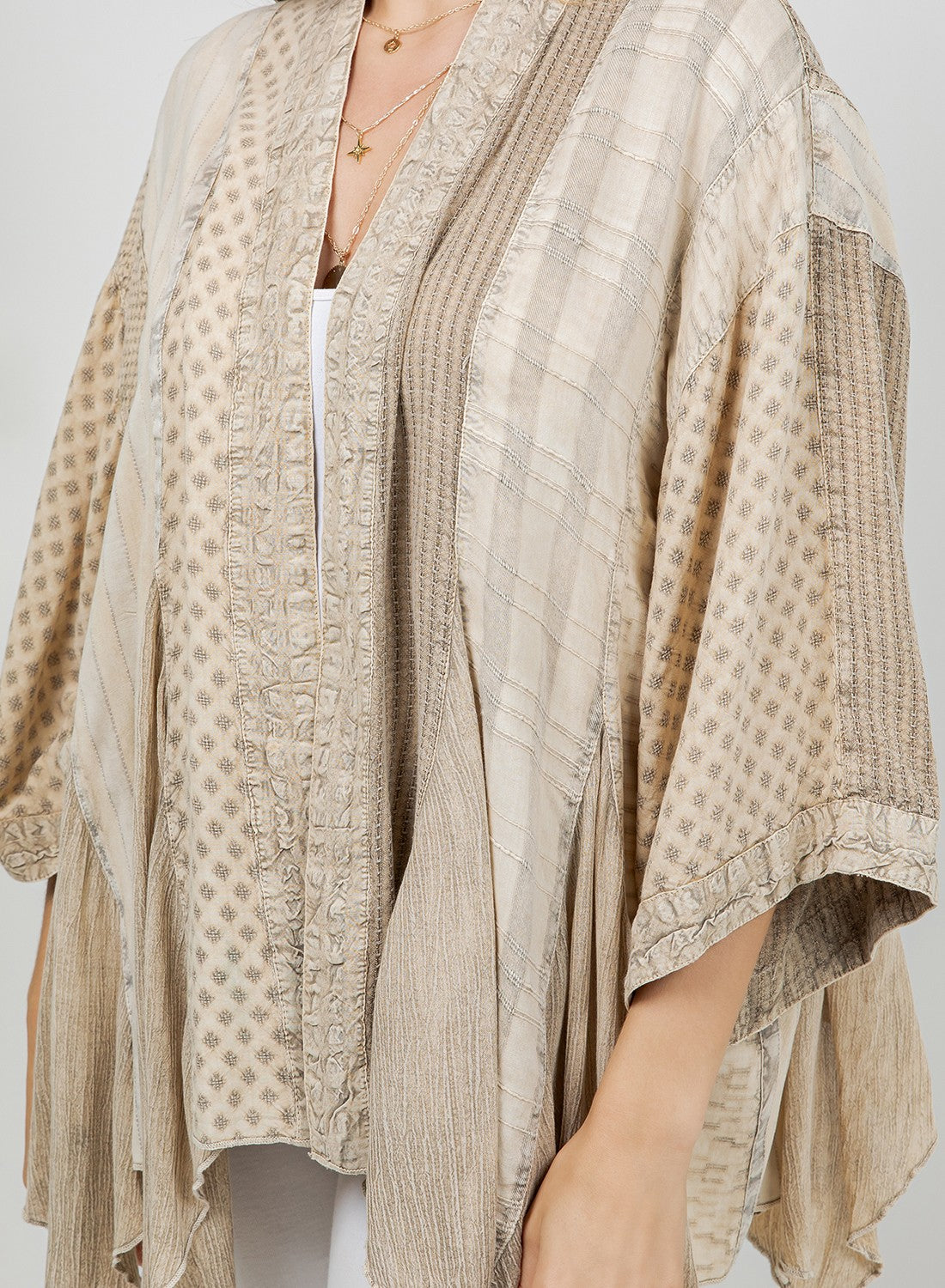 Cream Kimono & Pants Set