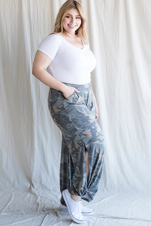 Camo Ankle Tie Pants