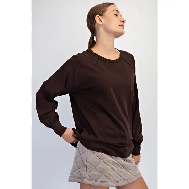 Cotton Slub Oversized Long Sleeve