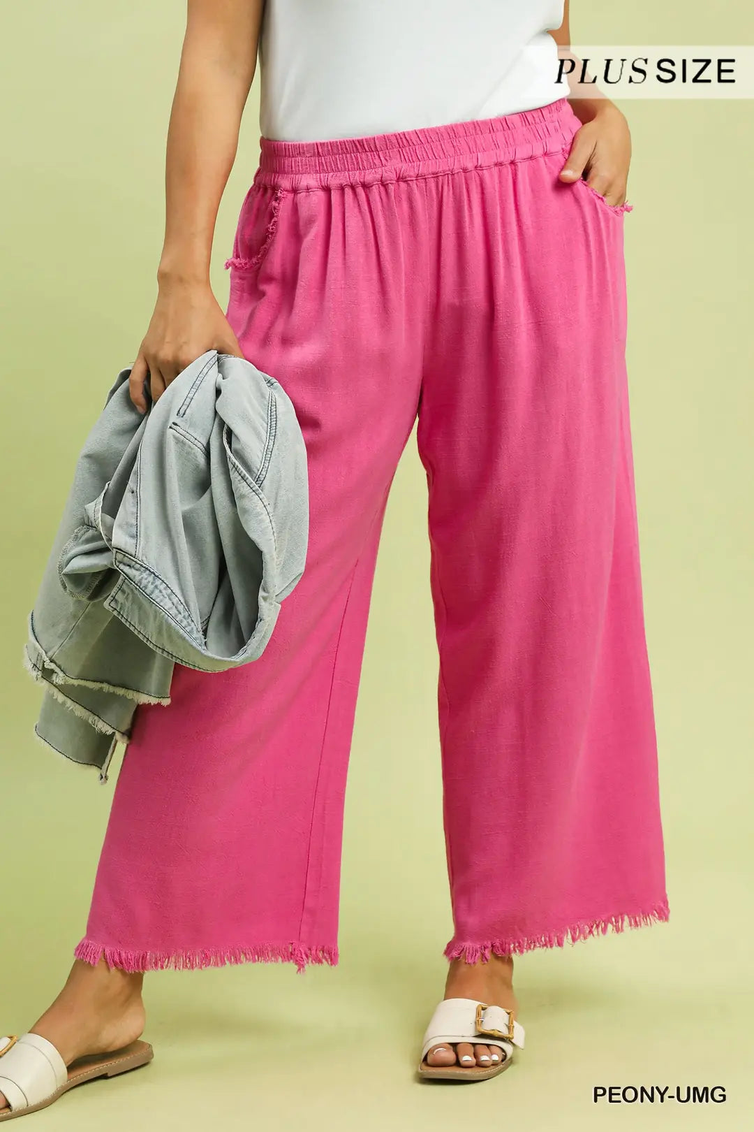 Linen Frayed Hem Pant