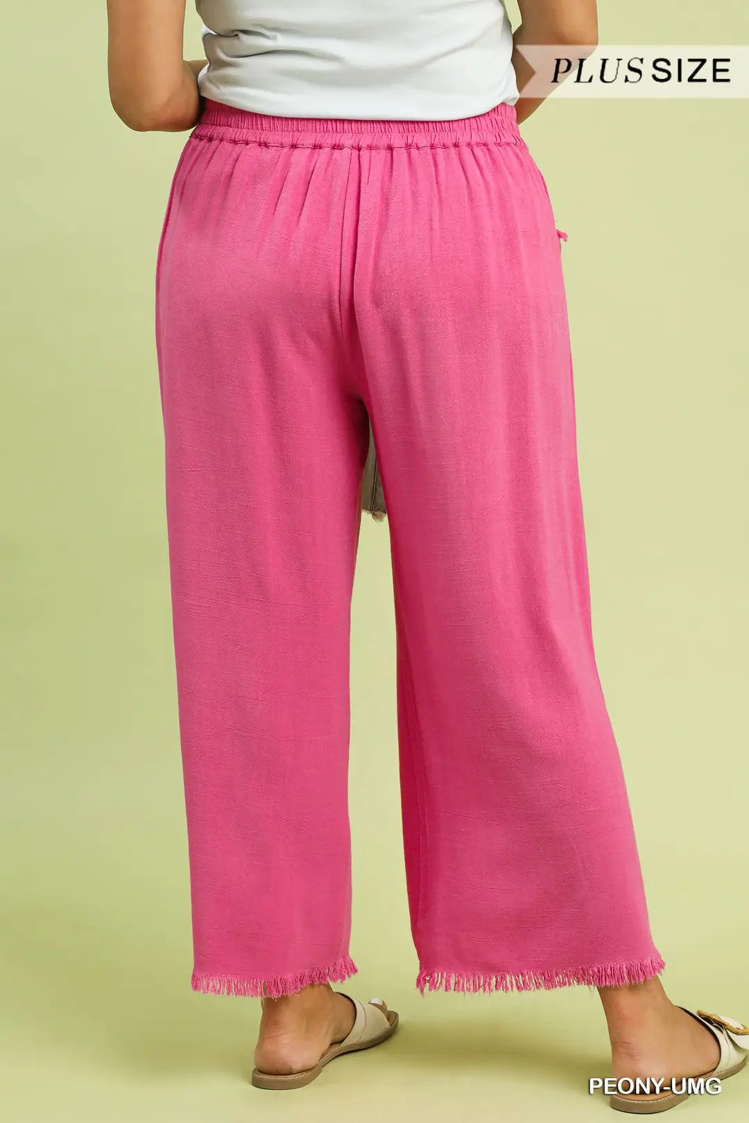 Linen Frayed Hem Pant