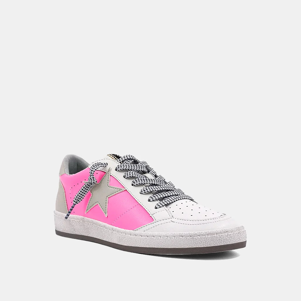Paz Neon Pink Star Sneaker