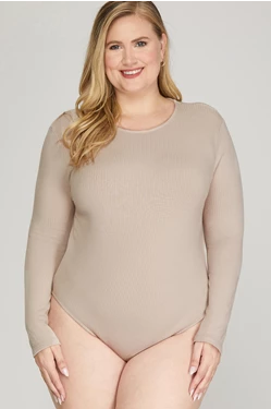 Long Sleeve Ribbed Knit Bodysuit