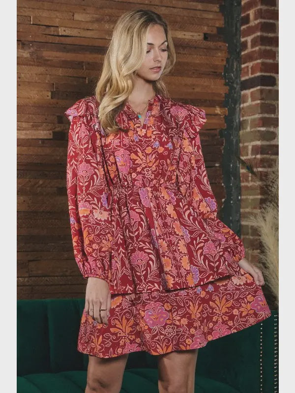 Floral Printed Long Sleeve Dress